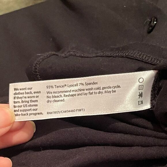 Eileen Fisher Black Button Down Collarless Jersey Knit Tunic Sz M - Picture 10 of 10